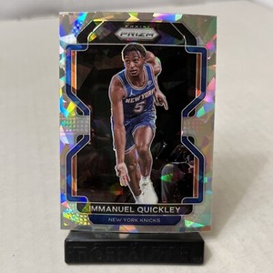 immanuel quickley 2020-21 panini prizm cracked ice silver prizm 129 knicks star