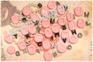 stampi gomma siliconica set 26 lettere - lotto 26pz - fimo cernit formine - Picture 1 of 1