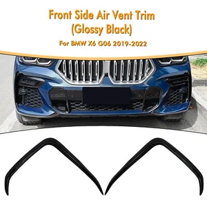 Car Front Bumper Side Air Vent Trim For BMW X6 G06 M Sport 2019-2022 2020 Black - Picture 1 of 12