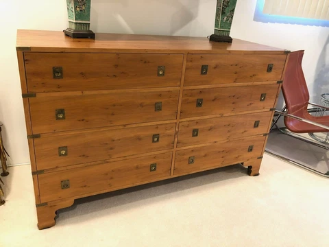 Super Fine Birds Eye Maple Burl Maple Champaign Chest Dresser 8 Drawers Cover