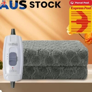 Plush Electric Blanket Double Single Heating Lap Blanket Soft Quickly Heated Pad - Picture 1 of 15