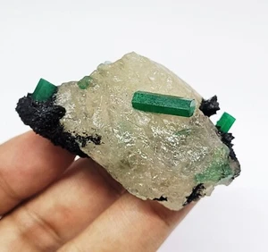 323 Kt Natürlicher Sambia Smaragd Matrix Grober Smaragd Exemplar Kristall Edelsteine - Bild 1 von 6