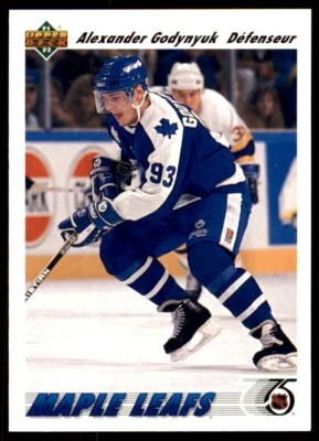 1991-92 Upper Deck French Alexander Godynyuk Rookie . Toronto Maple Leafs #466 - Image 1 of 2