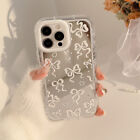 Silicone Back Cute White Bow For iPhone 15 14 13 12 11 Pro Max Phone Case Cover