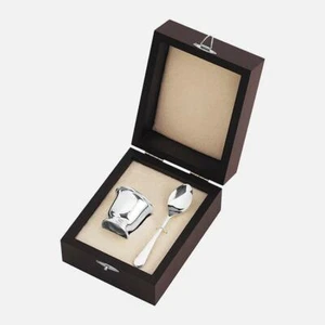 CARRS - Kinder Eierbecher & Löffel Set Holzbox Sterlingsilber - Bild 1 von 3
