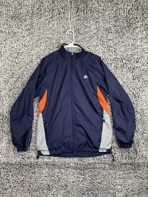 Chaqueta cortavientos Starter para hombre pequeña azul marino blanco naranja ropa deportiva básica informal Foto 1 de 4