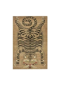 Tibetan Tiger Rugs Handmade 100% Woolen Hand Tufted For Home Decoration - Picture 1 of 3