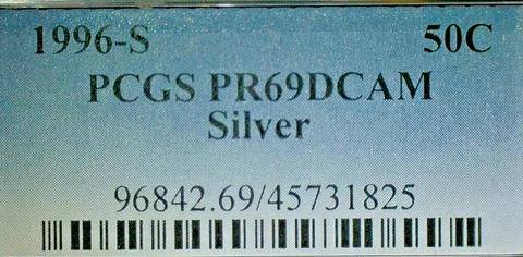 UNITED STATES 1996-S PCGS PR69DCAM JFK SILVER HALF DOLLAR-KM#202b Cover