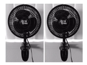 2 Pack BAY HYDRO 6" Black Clip Fan, 2 Speeds, Quiet, HIGHEST QUALITY $$ SAVE $$ - Picture 1 of 5