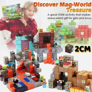 Minecraft Magnetic Building Blocks Set Sensory Toys Kid STEM Educational Fun Toy - Picture 1 of 12