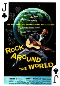 Póster de la película Rock Around The World, Tommy Steele, Rock and Roll TARJETA COMERCIAL - Imagen 1 de 2