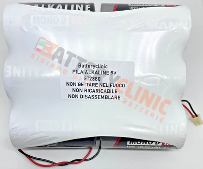 Pacco batteria 9V compatibile sirena Gt casa alarm gt 2380 mezza torcia ANSMANN