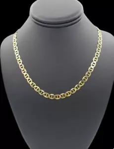 14k Yellow Gold 16" Solid Anchor Mariner Link Chain/Necklace 3.2 mm 3.6 grams - Picture 1 of 13
