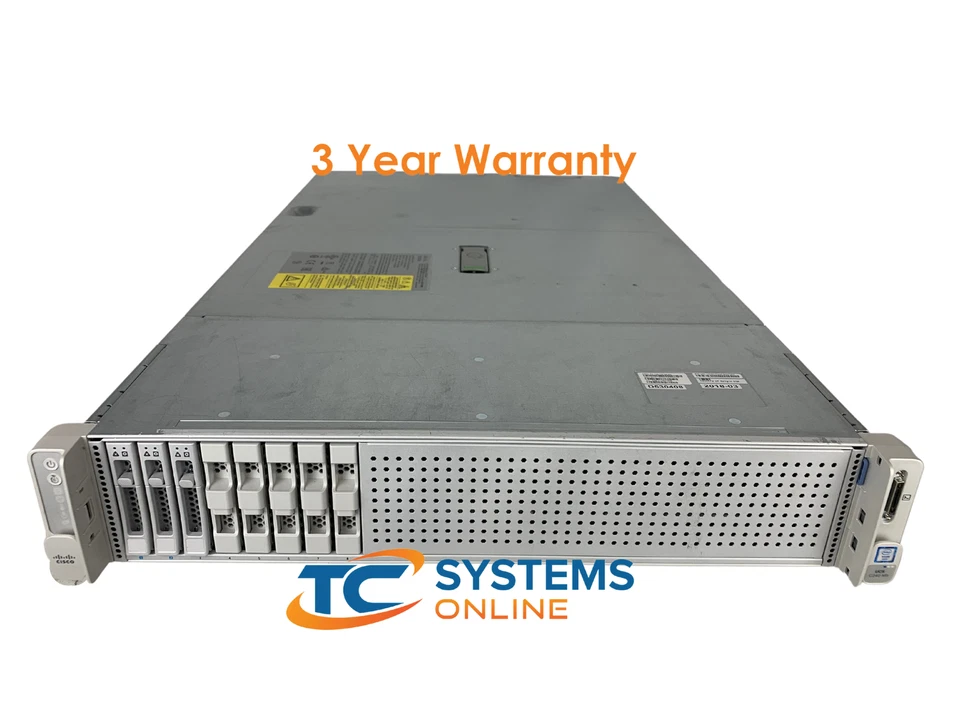 Cisco C240 M5 2xGold 5122 3.6GHZ=8Cores 64GB 3xHD Tray 12G Raid - Image 1 of 2