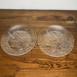 2 x Vintage Duralex Corn on the Cob Plates Embossed Glass France 23 cm - Picture 1 of 11