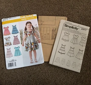 Simplicity 2377 Child Dress Dresses Sewing Pattern Size A Ages 3,4,5,6,7,8 Uncut - Picture 1 of 4