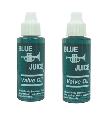 2 BOTTLES - BLUE JUICE VALVE OIL 2 OZ - FOR YAMAHA, BACH TRUMPETS & MORE