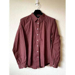 Van Heusen Brick Red Pinstripe Shirt Women’s XL EUC Cotton Blend PTP 22 - Picture 1 of 4