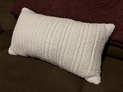 NEW 14 X 20" Textural Woven Throw Pillow Cream - Threshold™ - Image 1 of 4