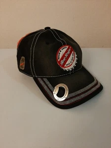 Gorra ajustable vintage a rayas rojas cerveza para hombre envejecida con abrebotellas - Imagen 1 de 5