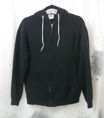 Sudadera Hanes De Colección Años 80 Ropa Activa Mediana Cremallera Sudadera con Capucha Negra Cuadrada Usada en Excelente Condición Hecha en EE. UU. Foto 1 de 4