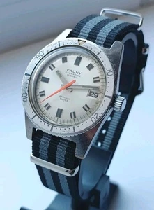 Vintage Watch CAUNY SUBMARINE 210 Metres MEN'S Wristwatch 17 RUBIS SWISS 1970's - Picture 1 of 14