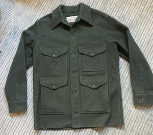 Vintage Filson Virgin Wool Mackinaw Jacket Cruiser Forest Green Mens LG. Button - Picture 1 of 15