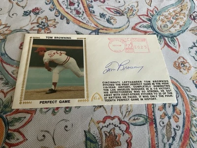 汤姆·布朗宁签名完美比赛 FDC Gateway 1986 — 第 1/2 张图片