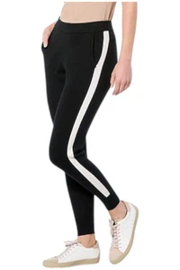 WynneLayers Women's Kiss of Cashmere PullOn Jogger Black/Creme Fraiche - Picture 1 of 1