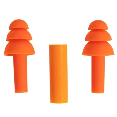 Rothco GI Typ Wiederverwendbare Silikon Ohrstöpsel 23dB Rauschunterdrückung Orange mit Hülle