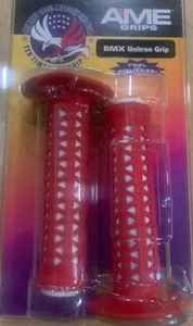 Empuñaduras rojas y blancas NOS BMX AM'E Unitron - Imagen 1 de 2