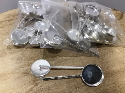 25 Pcs Blank Bobby PIns Hair Accessories Holder Blank Bobby Pins DIY Clip - image 1 of 3