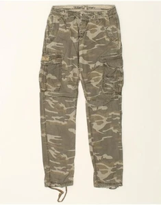 TERRANOVA Womens Slim Cargo Trousers IT 44 Medium W30 L31 Beige Camouflage AZ06 - Picture 1 of 3