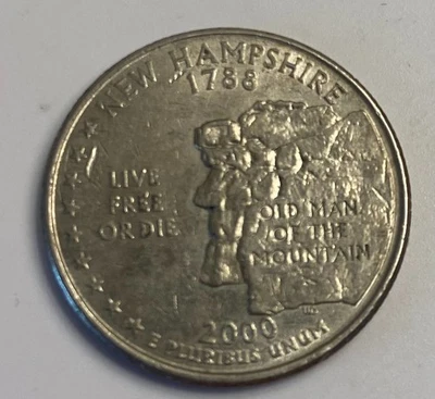 2000"P" New Hampshire**Quarter**High Grade**Struck Through Error**(Rare) - Image 1 of 2