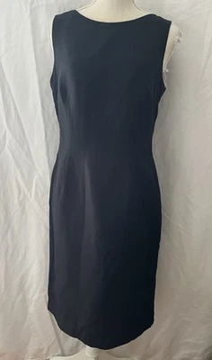 TALBOTS Black Slit Sleeveless Sheath Dress 8 Classic Career Minimalist - Image 1 of 4