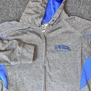 Chaqueta gris con capucha y cremallera completa bordada Duke Blue Devils para hombre XL - Imagen 1 de 7