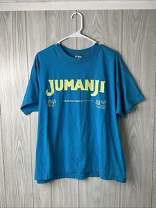 Vintage 1996 JUMANJI TRI-STAR Local VHS Store Promo T-Shirt ADULT XL - BLUE - Picture 1 of 10