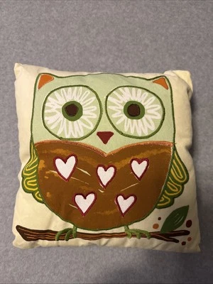 Owl Throw Pillow 11X11 Bohemian - Image 1 of 2