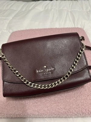 Kate Spade New York Burgundy Crossbody Bag W/ Gold Chain - Image 1 of 4