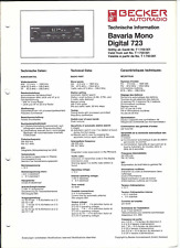 Becker Original Service Manual für Bavaria mono digital  723
