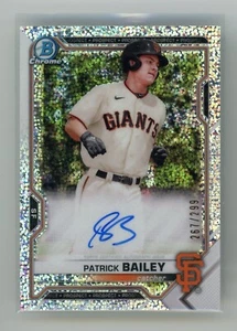 2021 BOWMAN CHROME PATRICK BAILEY SPECKLE REFRACTOR ON-CARD AUTO RC 267/299 - Picture 1 of 3