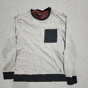 Pendleton Sweatshirt Herren mittelgrau Rundhals schwarz Tasche Camping Baumwolle grau - Bild 1 von 8