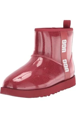 NUEVO UGG CLASSIC ROJO TRANSPARENTE MINI Botas para Mujer Impermeables, Talla 6 Foto 1 de 4