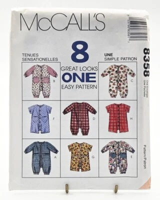 Pattern Infant Jumpsuit or Romper Size 13-24 lbs McCalls 8358 - Image 1 of 2