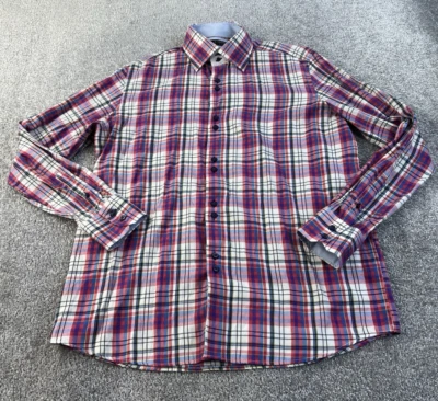 COOGI Shirt Mens XL 17 34 35 Pink White Plaid Button Up Classic Preppy Casual - Image 1 of 4