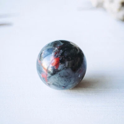 Boule JASPE HÉLIOTROPE ou SANGUIN 20 mm Lithothérapie Minéraux Energie Reiki - Photo 1/4
