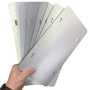 Premium Brushed Aluminum License Plate Blanks  Bulk Durable Tags for Customizing - Picture 1 of 4