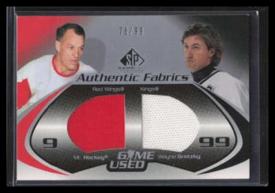 2003-04 SP Game Used Authentic Fabrics DFHG Howe Gretzky Dual Jersey 76/99 - Image 1 of 2
