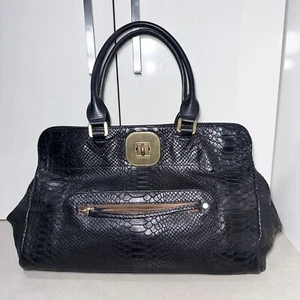 LONGCHAMP Gatsby Black Leather Handbag Bag #33204 - Picture 1 of 16