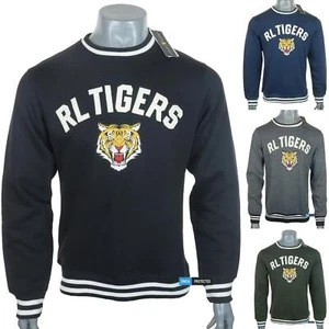 Authentic Men's Ralph Lauren Tigers Sweatshirt Jumper Embroidered Fleece Lined - Picture 1 of 17
